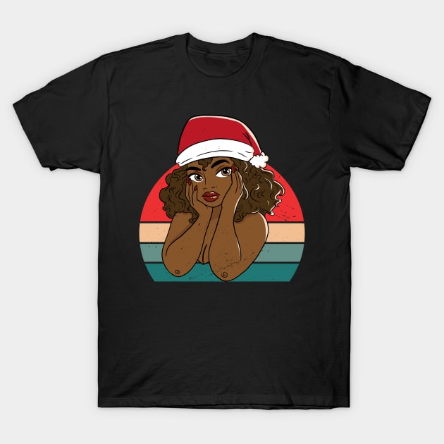 Black Woman Santa, Black Mrs Santa Claus, African American Santa, Christmas T-Shirt by UrbanLifeApparel